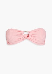 Melissa Odabash - Evita ring-embellished ribbed bandeau bikini top - Pink - IT 42