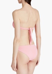 Melissa Odabash - Evita ring-embellished ribbed bandeau bikini top - Pink - IT 42