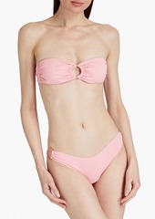 Melissa Odabash - Evita ring-embellished ribbed bandeau bikini top - Pink - IT 42