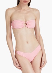Melissa Odabash - Evita ring-embellished ribbed low-rise bikini briefs - Pink - IT 38