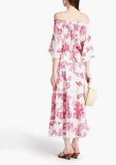 Melissa Odabash - Flora off-the-shoulder floral-print voile maxi dress - White - M
