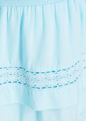 Melissa Odabash - Georgie crocheted lace-trimmed voile mini dress - Blue - S