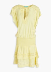 Melissa Odabash - Georgie shirred voile mini dress - Yellow - L