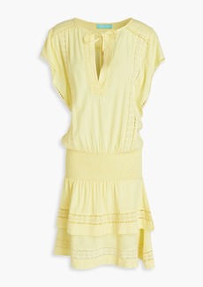 Melissa Odabash - Georgie shirred voile mini dress - Yellow - M