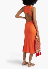 Melissa Odabash - Hailey cutout pointelle-knit midi dress - Orange - XS