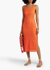 Melissa Odabash - Hailey cutout pointelle-knit midi dress - Orange - XS