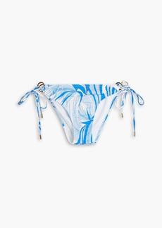 Melissa Odabash - Janeiro embellished printed low-rise bikini briefs - Blue - IT 38