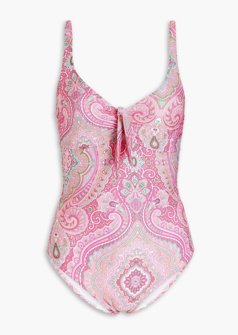 Melissa Odabash - Lisbon knotted paisley-print underwired swimsuit - Pink - IT 40