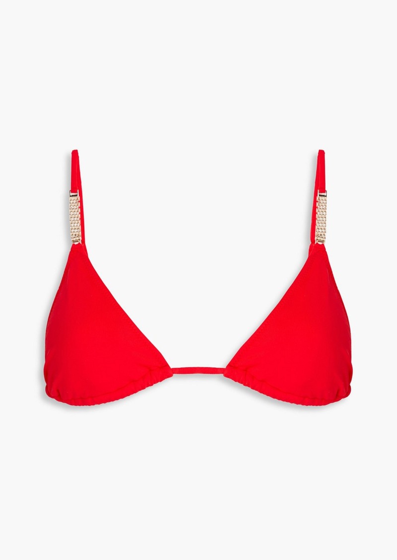 Melissa Odabash - Maldives embellished triangle bikini top - Red - IT 40