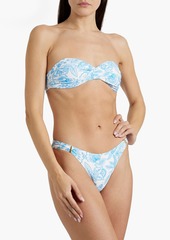 Melissa Odabash - Martinique twisted printed bandeau bikini top - Blue - IT 42