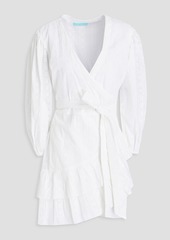 Melissa Odabash - Paige wrap-effect broderie anglaise cotton mini dress - White - L