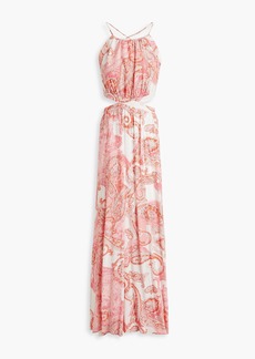 Melissa Odabash - Arabella cutout printed voile maxi dress - Pink - XS