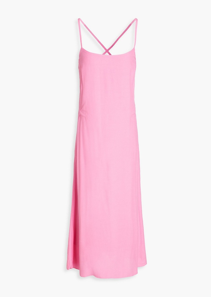 Melissa Odabash - Primrose lace-up crepe midi dress - Pink - XS