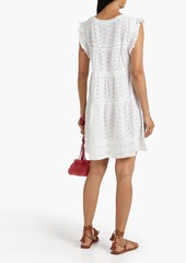 Melissa Odabash - Rebekah ruffled broderie anglaise cotton mini dress - White - XS