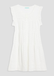 Melissa Odabash - Rebekah ruffled broderie anglaise cotton mini dress - White - XS
