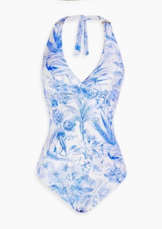 Melissa Odabash - Rimini printed halterneck swimsuit - Blue - IT 40