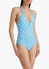Melissa Odabash - Rimini printed halterneck swimsuit - Blue - IT 48