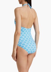 Melissa Odabash - Rimni printed halterneck swimsuit - Blue - IT 38