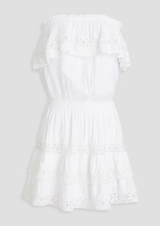 Melissa Odabash - Salma strapless macramé lace-trimmed woven mini dress - White - L