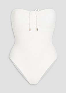 Melissa Odabash - St. Kitts ruched cutout seersucker bandeau swimsuit - White - IT 42