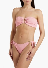 Melissa Odabash - Tortola embellished seersucker low-rise bikini briefs - Pink - IT 42