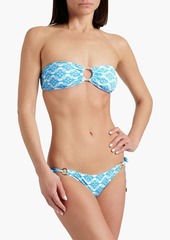 Melissa Odabash - Tortola embellished seersucker low-rise bikini briefs - Blue - IT 40