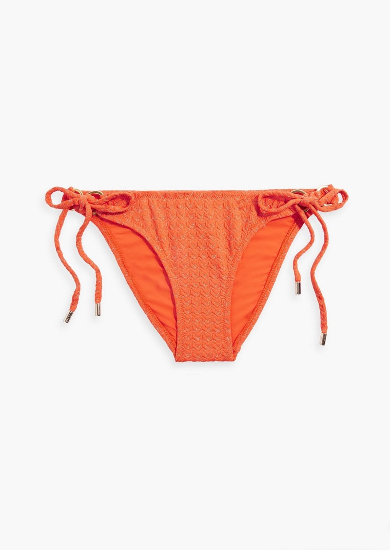 Melissa Odabash - Venice metallic jacquard low-rise bikini briefs - Orange - IT 38