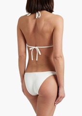 Melissa Odabash - Venice ring-embellished stretch-seersucker triangle bikini top - White - IT 44