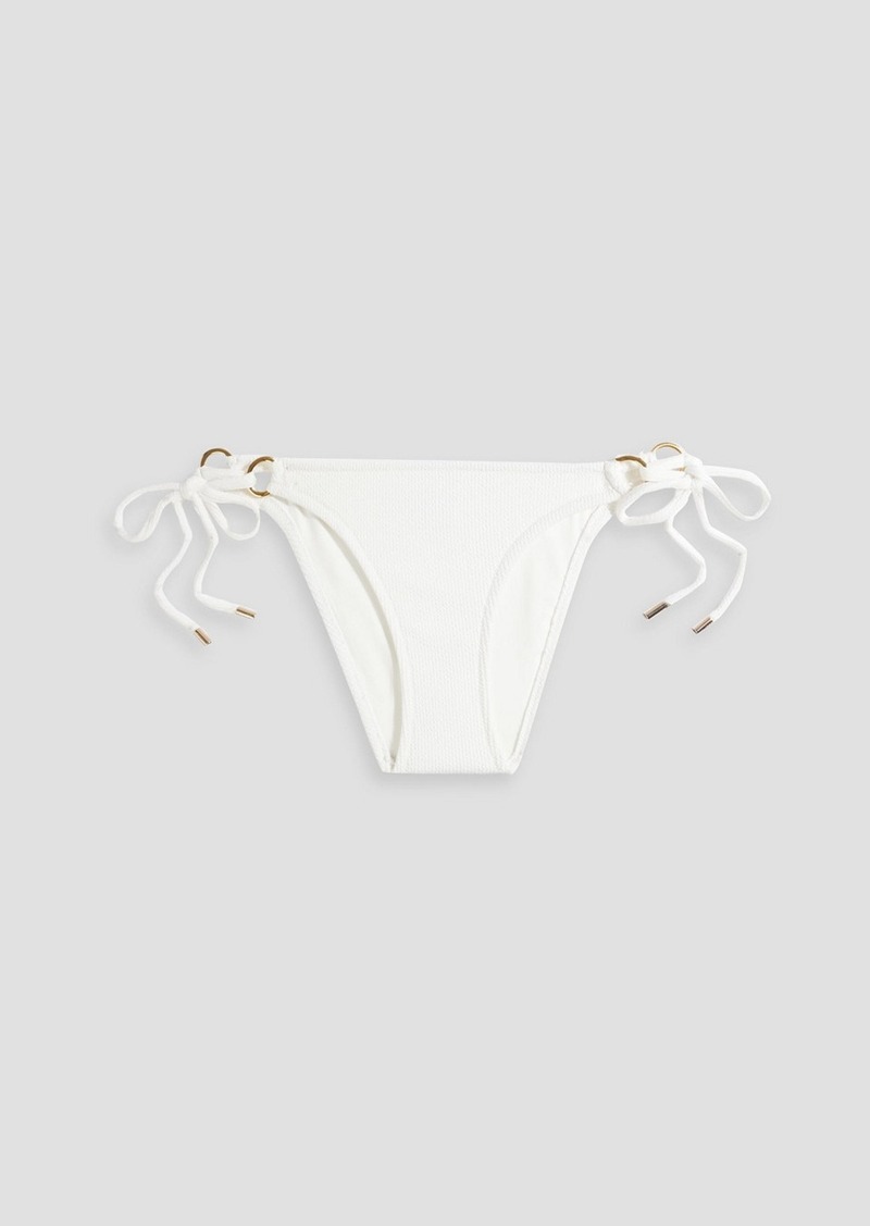 Melissa Odabash - Venice seersucker low-rise bikini briefs - White - IT 46