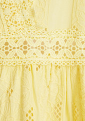 Melissa Odabash - Victoria broderie anglaise cotton mini dress - Yellow - XS