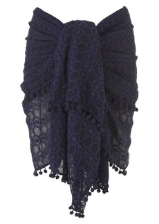 Melissa Odabash Embroidered Pareo in Navy at Nordstrom