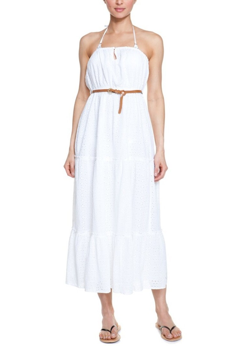 Melissa Odabash Fru White Strapless Eyelet Maxi Dress