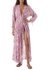 Melissa Odabash Gabby Cover-Up Wrap Dress in Floral Pink at Nordstrom