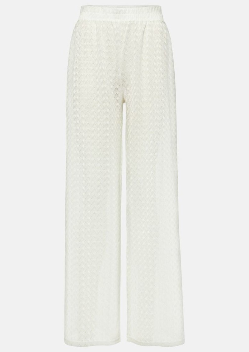 Melissa Odabash Sienna open-knit wide-leg pants