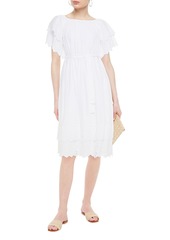 Melissa Odabash - Dee tiered belted broderie anglaise voile midi dress - White - M