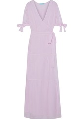 Melissa Odabash - Emily gathered voile maxi wrap dress - Pink - L