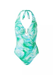 Melissa Odabash Tampa Palm Halter One-Piece Swimsuit