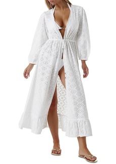 Melissa Odabash Womens Embroidered Long Cover-Up