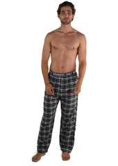 Members Only Flannel Pant with Logo Elastic - Grey Plaid
