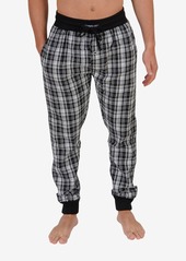 Members Only Men's Flannel Jogger Lounge Pants - White, Black Plaid