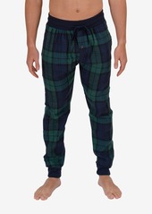Members Only Men's Flannel Jogger Lounge Pants - Green, Blue Plaid