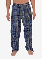 Members Only Men's Flannel Lounge Pants - Gray, Blue Plaid