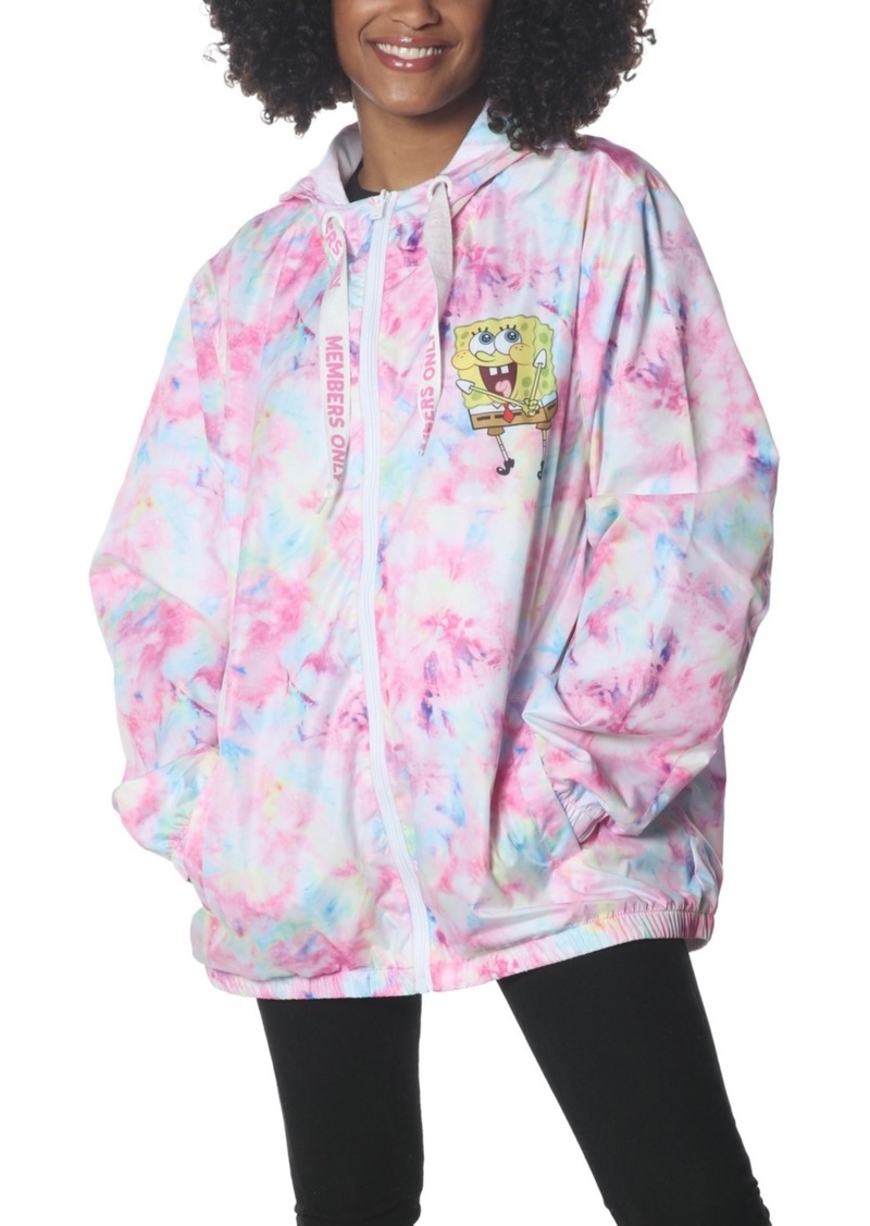 Members Only Women's SpongeBob Full Zip Jacket - Pink