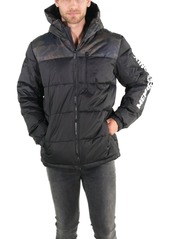 Members Only Men's Twill Block Puffer Jacket - Charcoal