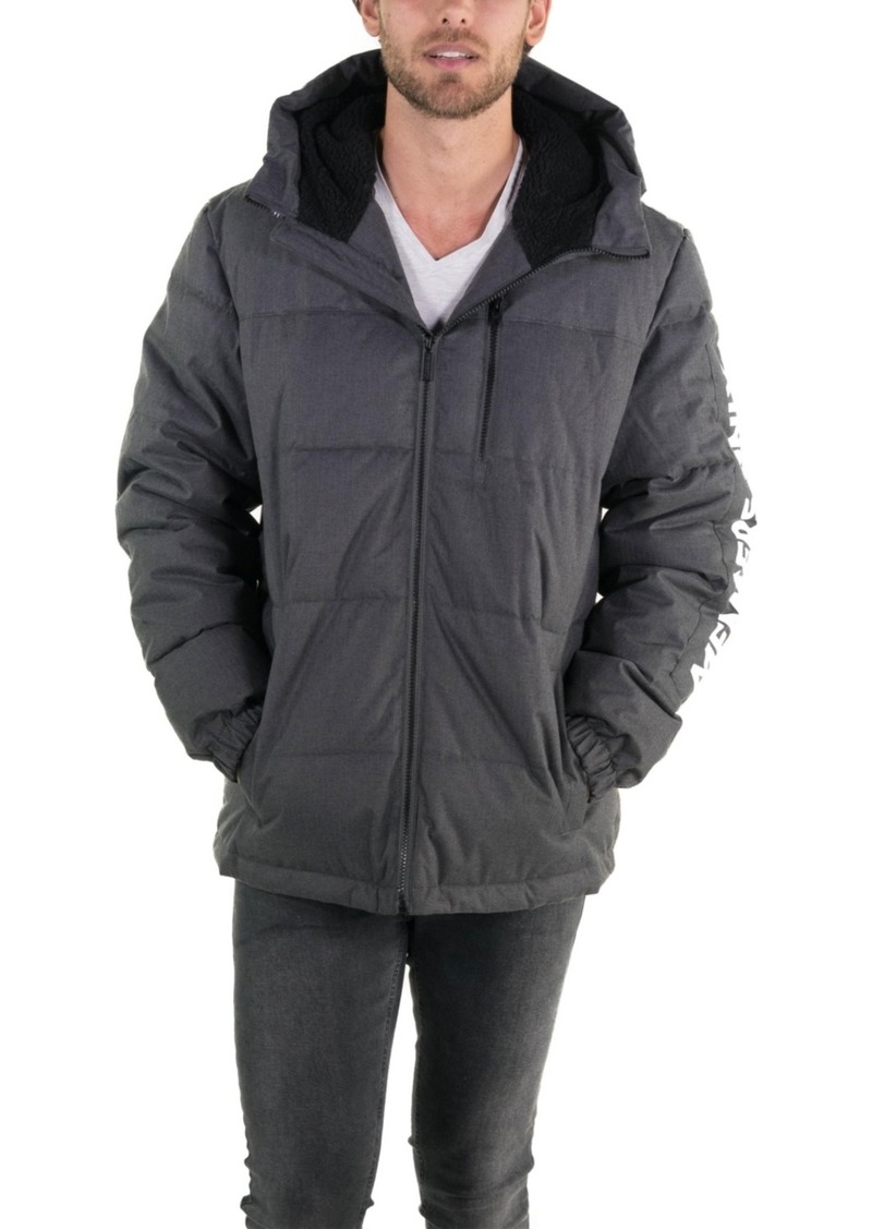 Members Only Men's Twill Block Puffer Jacket - Charcoal