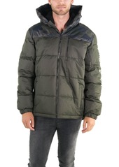 Members Only Men's Twill Block Puffer Jacket - Charcoal