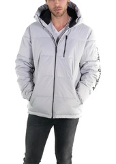 Members Only Men's Twill Block Puffer Jacket - Charcoal