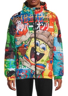 Members Only Spongebob Hooded Puffer Jacket