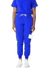 Members Only Valencia Jogger Scrub Pants for Petite Women - Ceil blue
