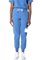 Members Only Valencia Jogger Scrub Pants for Petite Women - Ceil blue